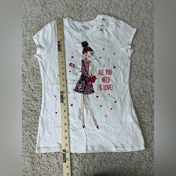Girls Large Children’s Place White Graphic Tee NWT - Picture 6 of 6